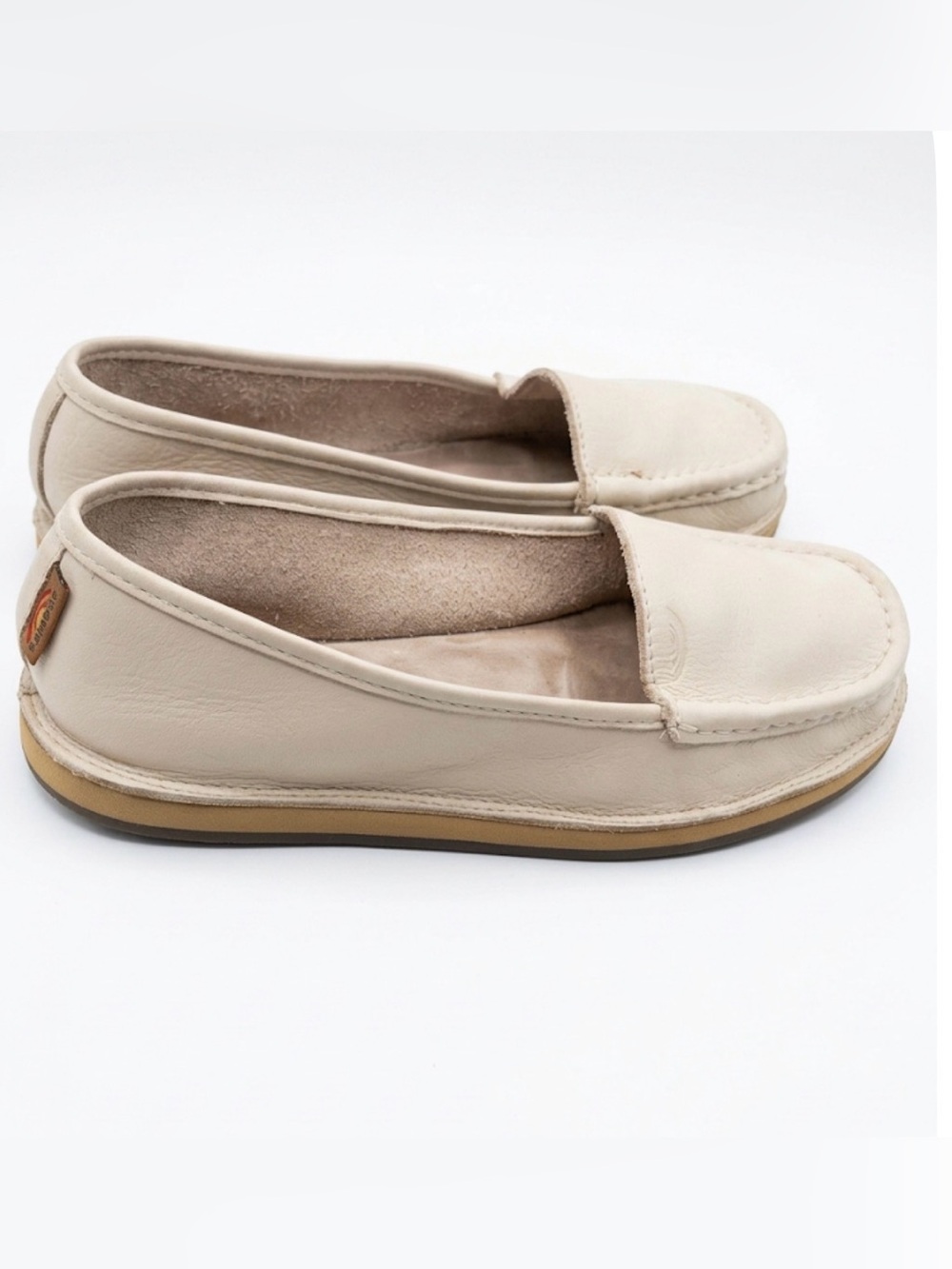 Rainbow Cream Leather Slip-On Loafers Large 7 1/2- 8 1/2